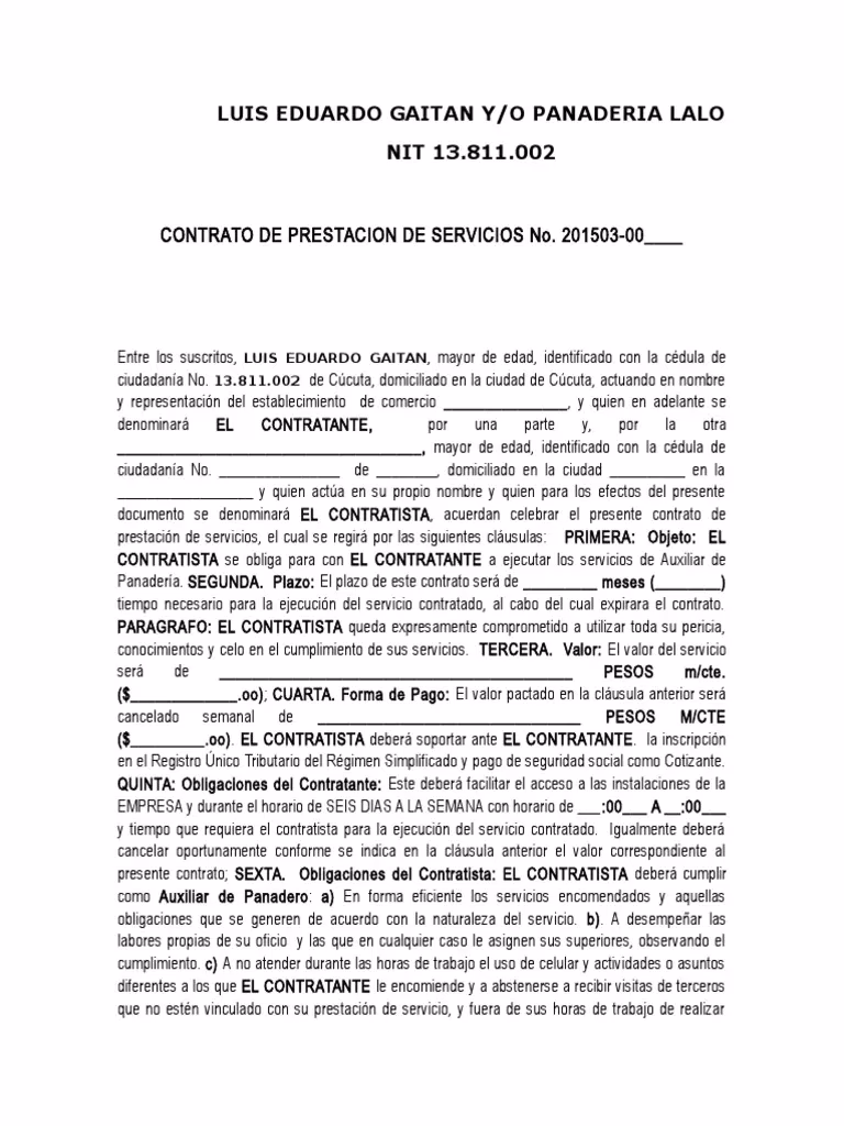 ¿Cómo hacer un contrato para realizar un trabajo?