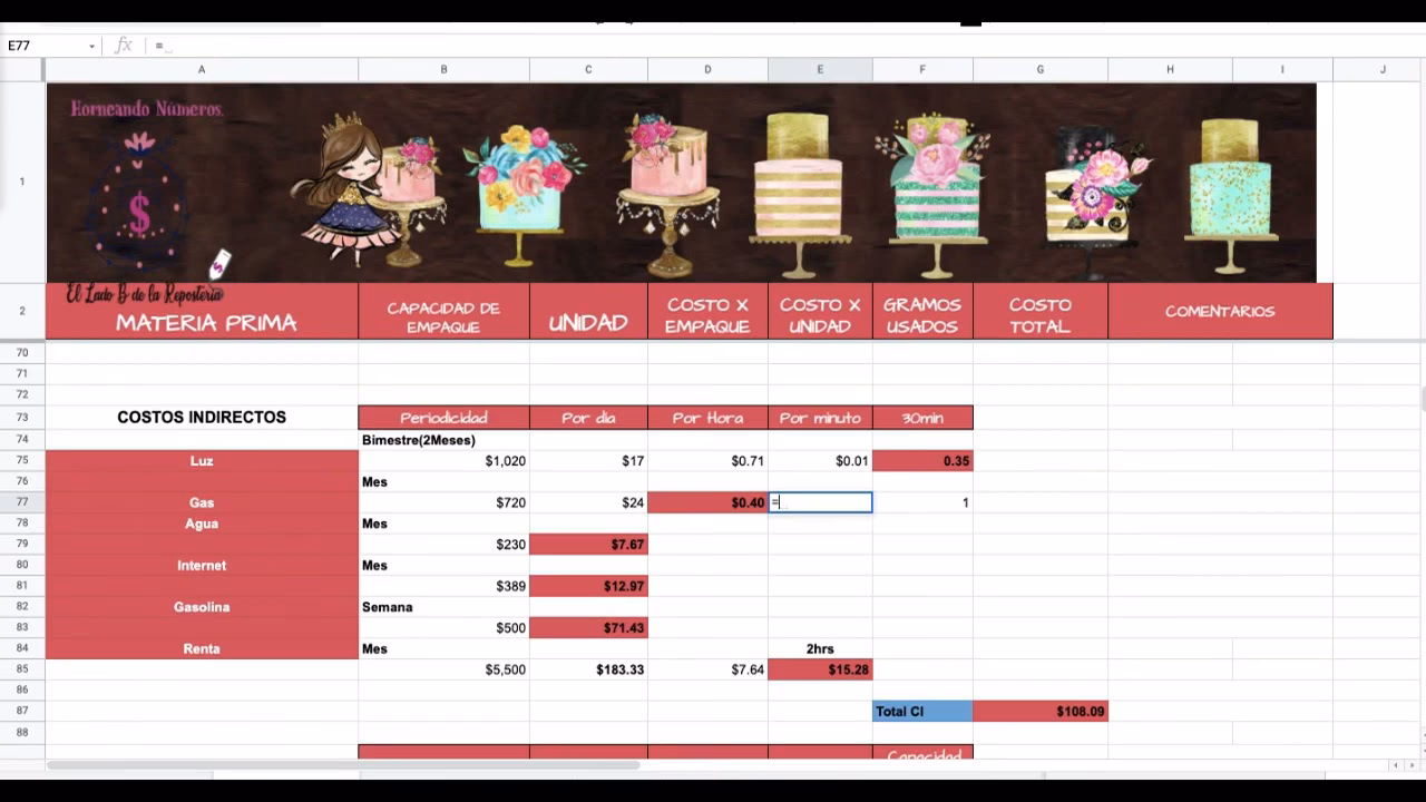 ¿Cómo cobrar el gas en repostería?