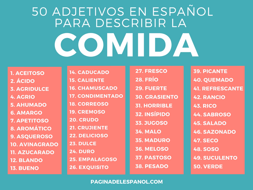 ¿Cuál es el adjetivo de pastel?